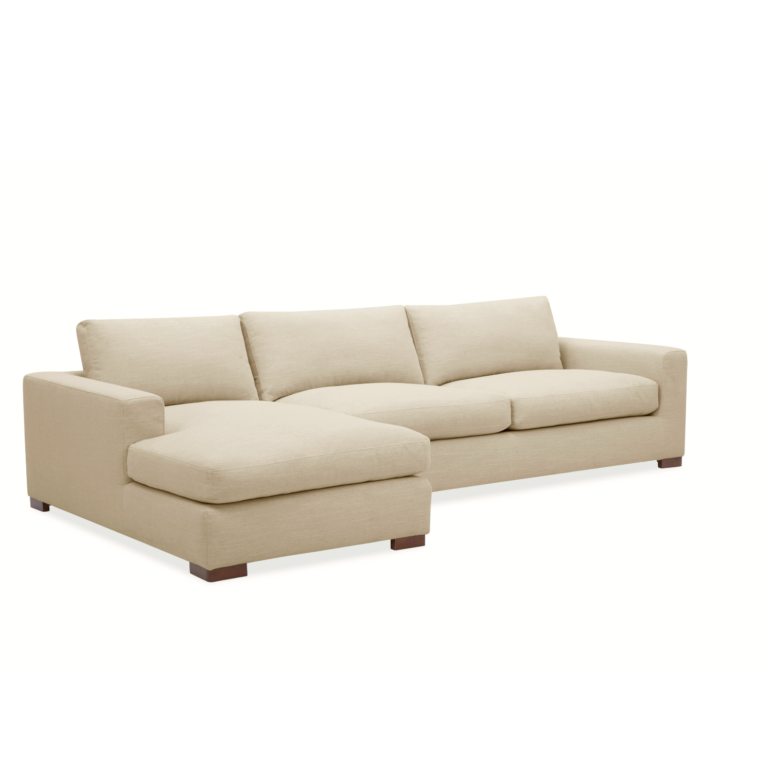 Charlestown 124" Chaise Sectional - Crypton® Nomad Custard