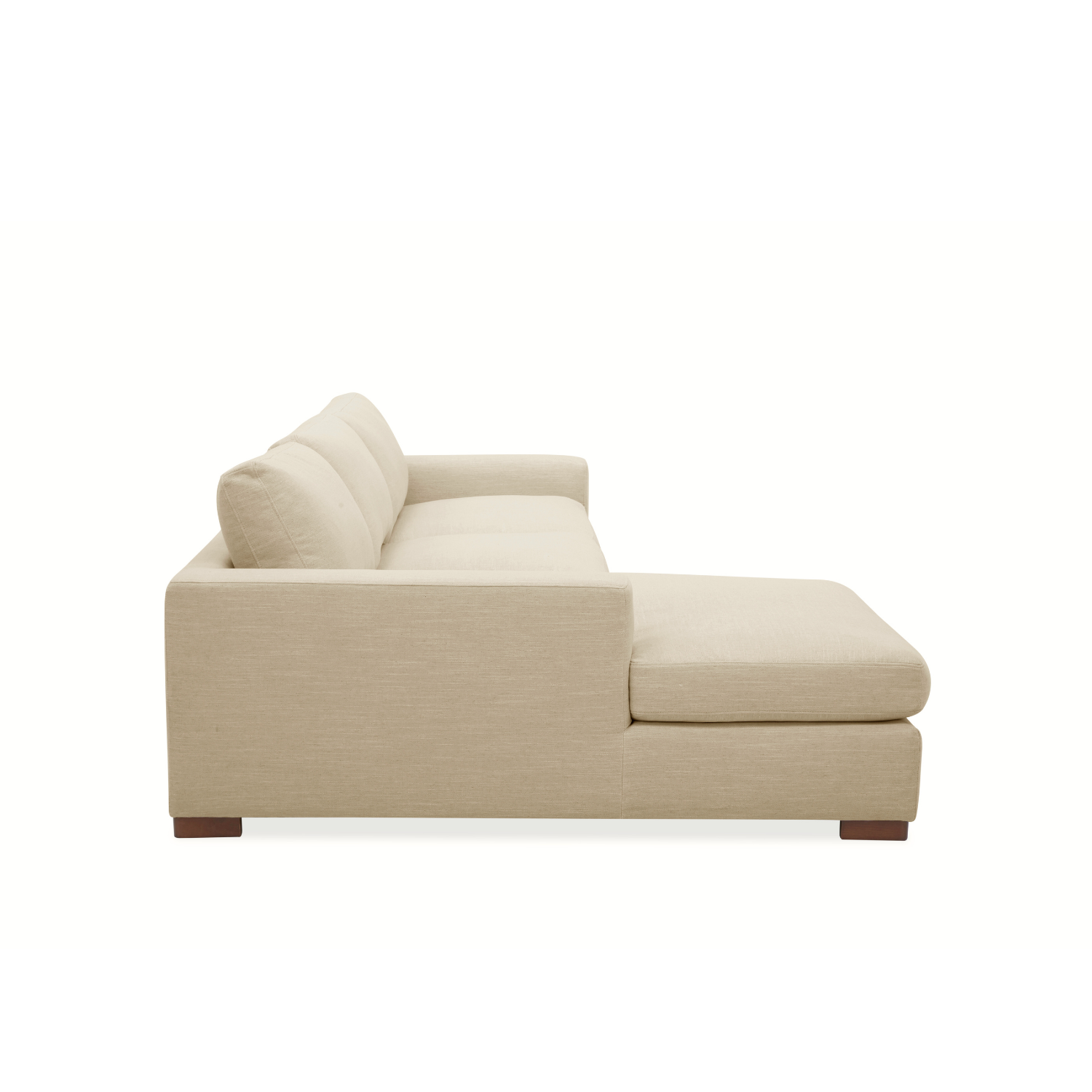 Charlestown 124" Chaise Sectional - Crypton® Nomad Custard