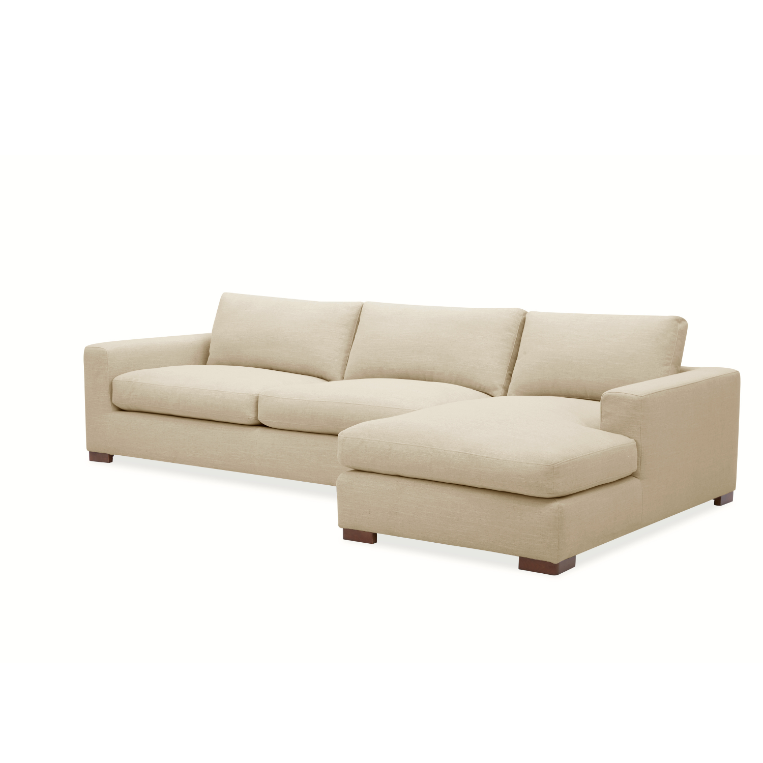 Charlestown 124" Chaise Sectional - Crypton® Nomad Custard