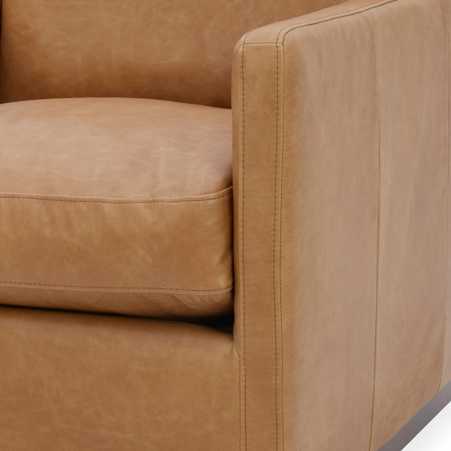 Stratford Swivel Lounge Chair - Distressed Cognac Leather