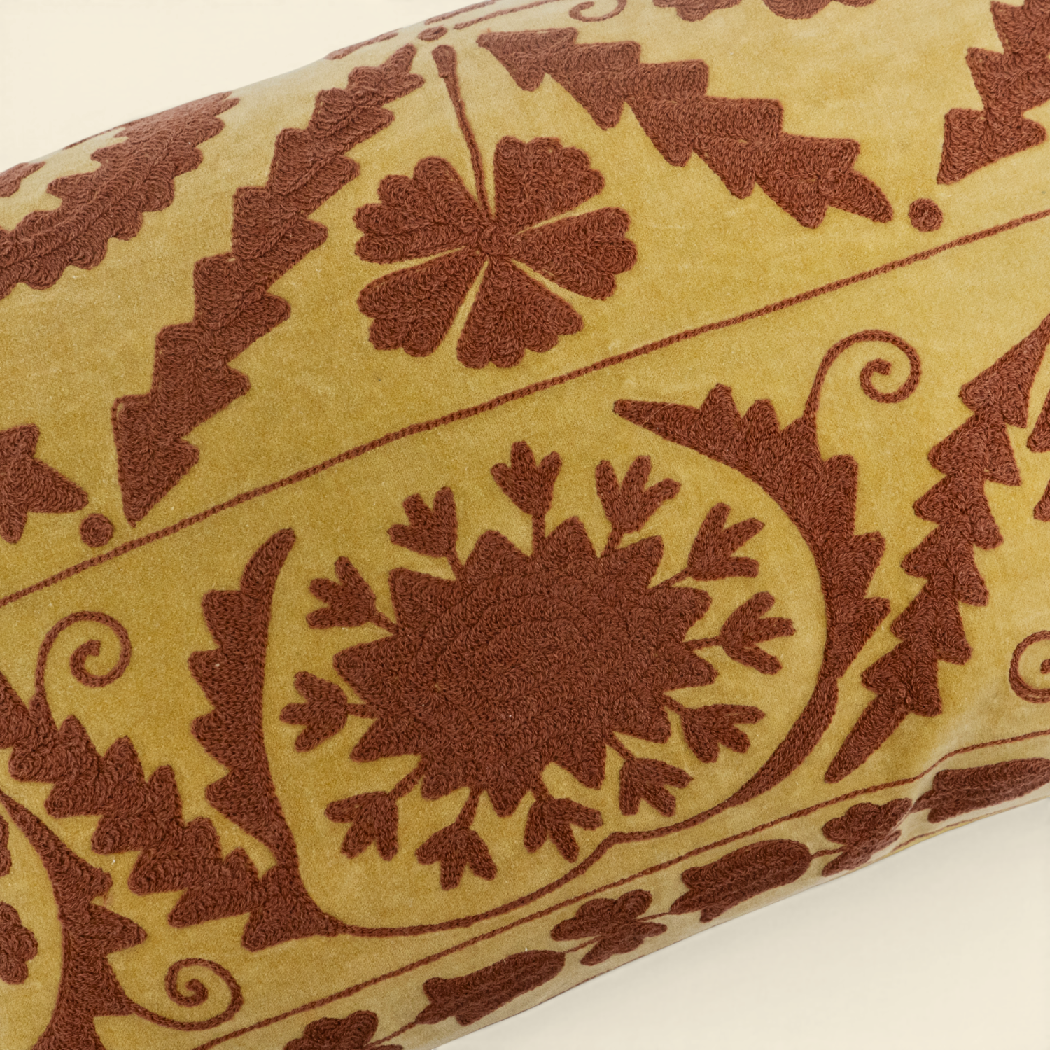 Bovaird Burgundy Embroidered Kidney Toss Pillow