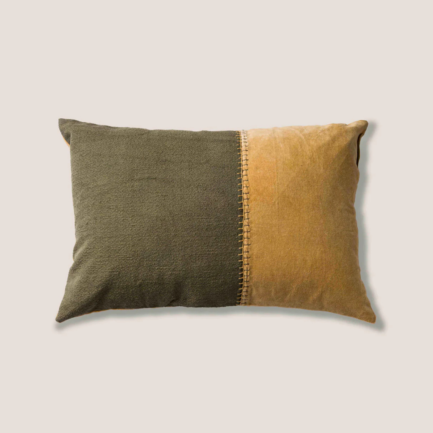 Geary Patched Velvet Kidney Toss Pillow