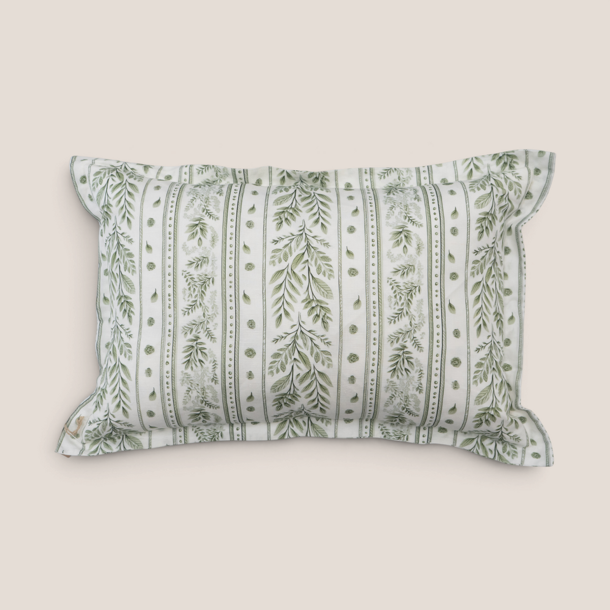 Leaside Garden Linen Block Print Kidney Toss Pillow