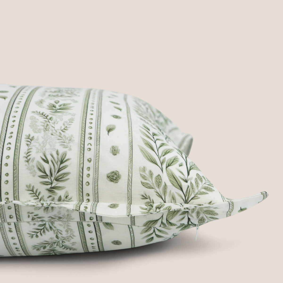 Leaside Garden Linen Block Print Kidney Toss Pillow
