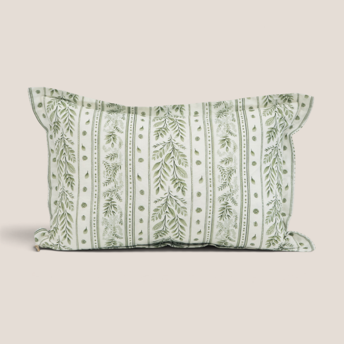 Leaside Garden Linen Block Print Kidney Toss Pillow