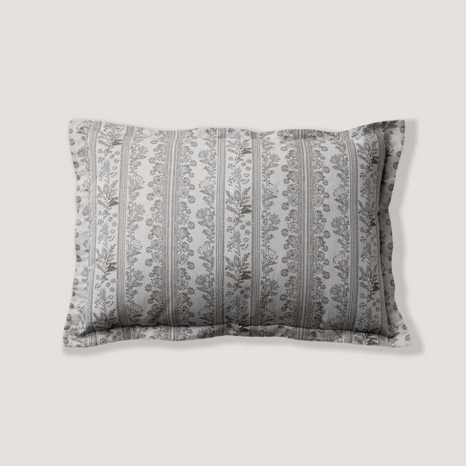 Braeside Garden Linen Block Print Kidney Toss Pillow