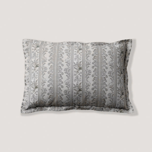Braeside Garden Linen Block Print Kidney Toss Pillow