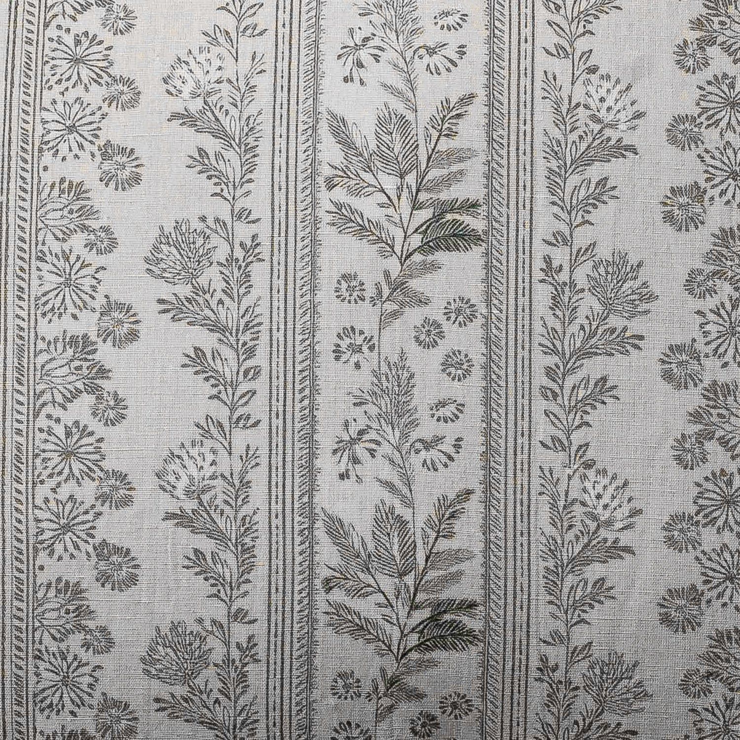 Braeside Garden Linen Block Print Kidney Toss Pillow