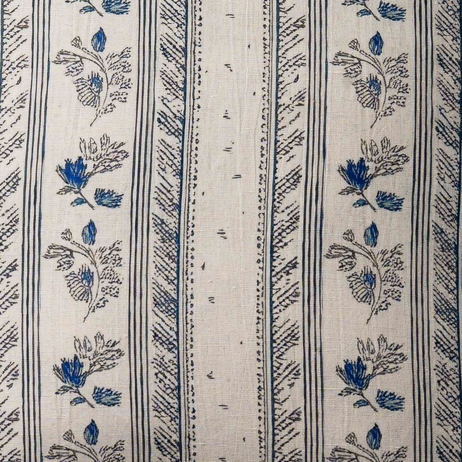 Charlottetown Garden Linen Block Print Toss Pillow