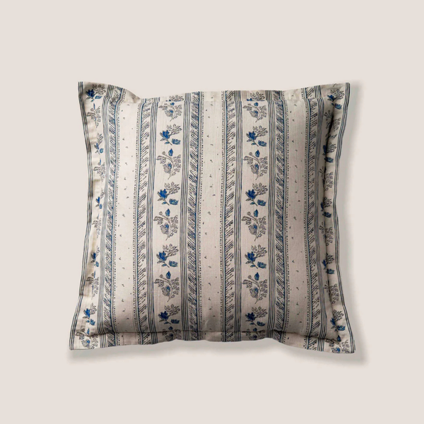 Charlottetown Garden Linen Block Print Toss Pillow