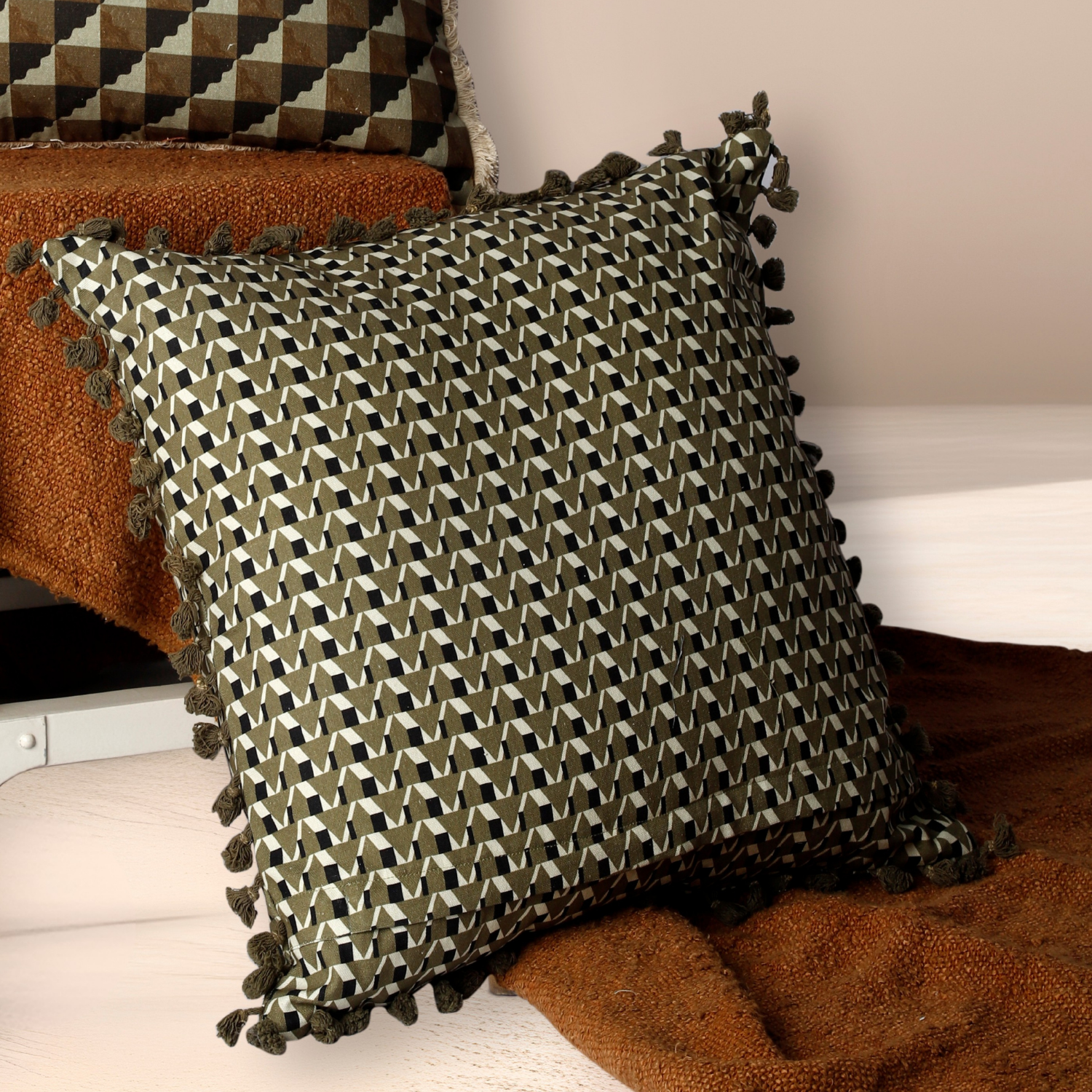 Rocky Geometric Block Print Toss Pillow