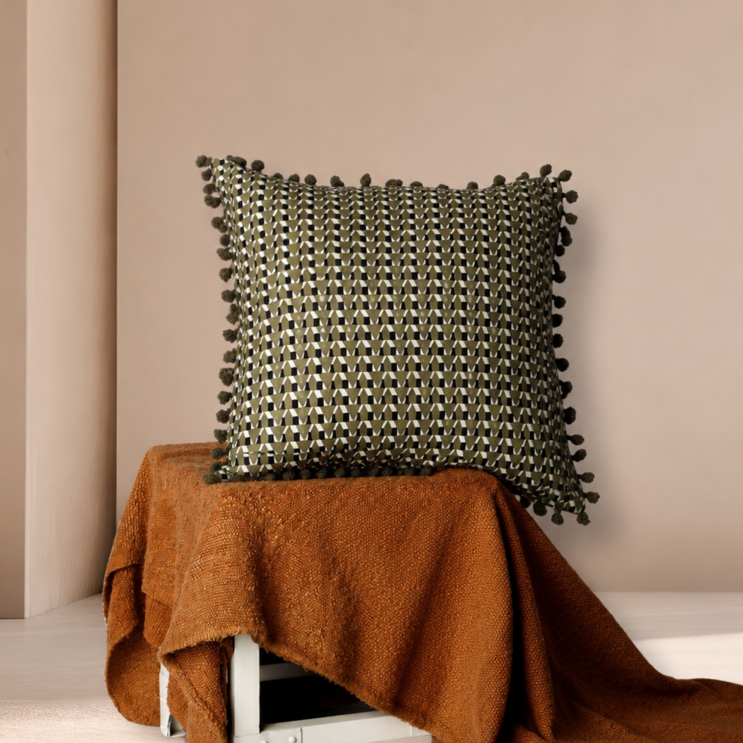 Rocky Geometric Block Print Toss Pillow