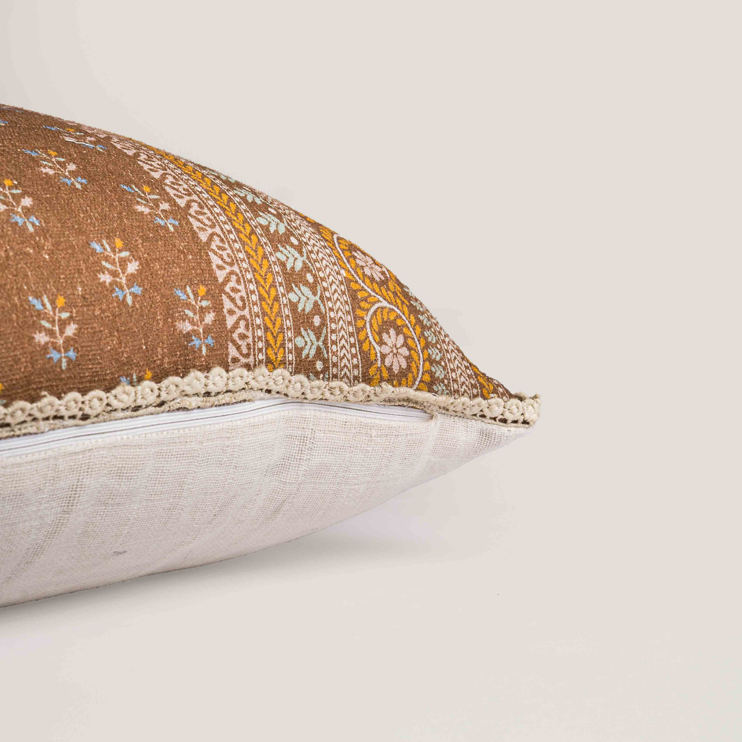Brooks Block Print Kidney Pillow