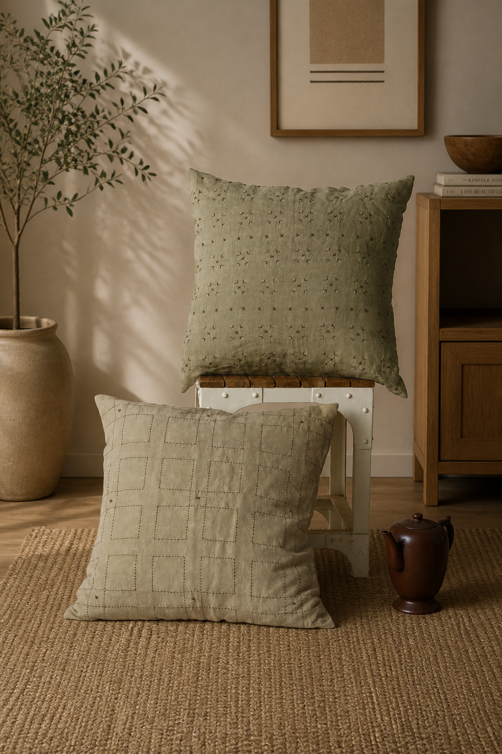 Nicolet Borders Linen Toss Pillow