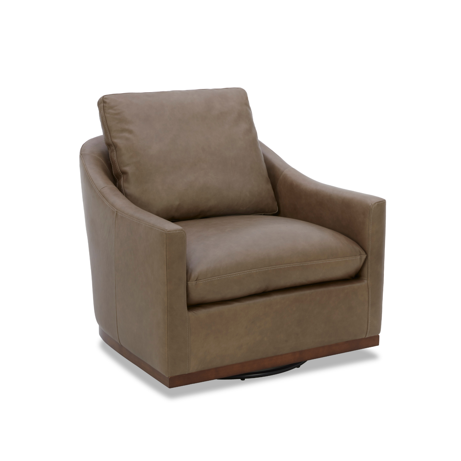 Yorkville Swivel Lounge Chair - Concord Pewter Leather