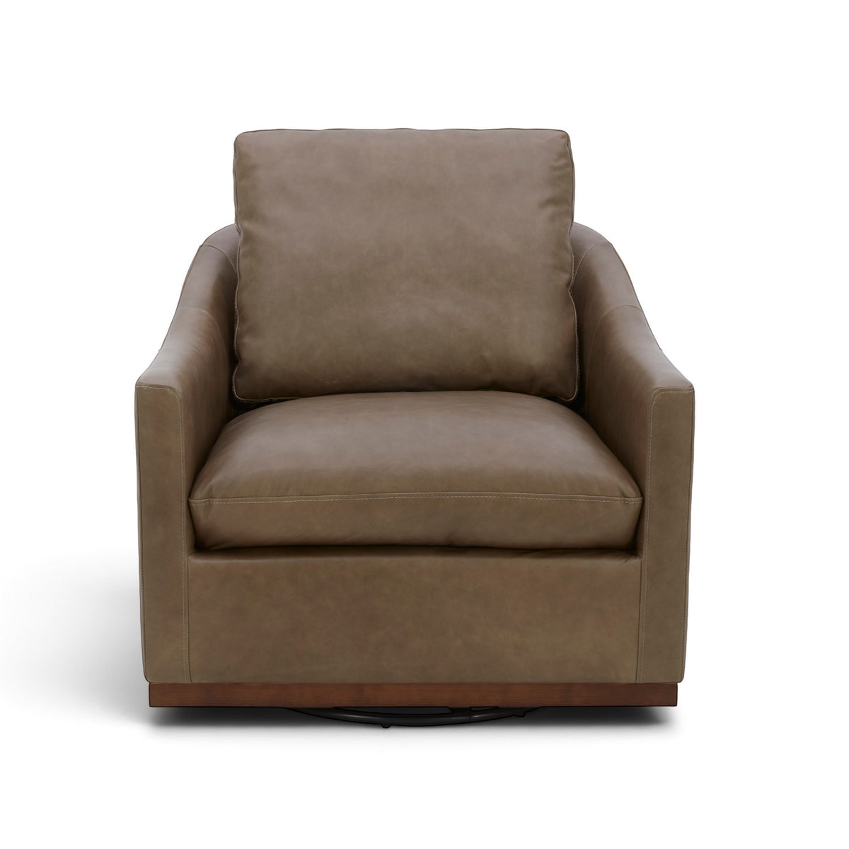 Yorkville Swivel Lounge Chair - Concord Pewter Leather