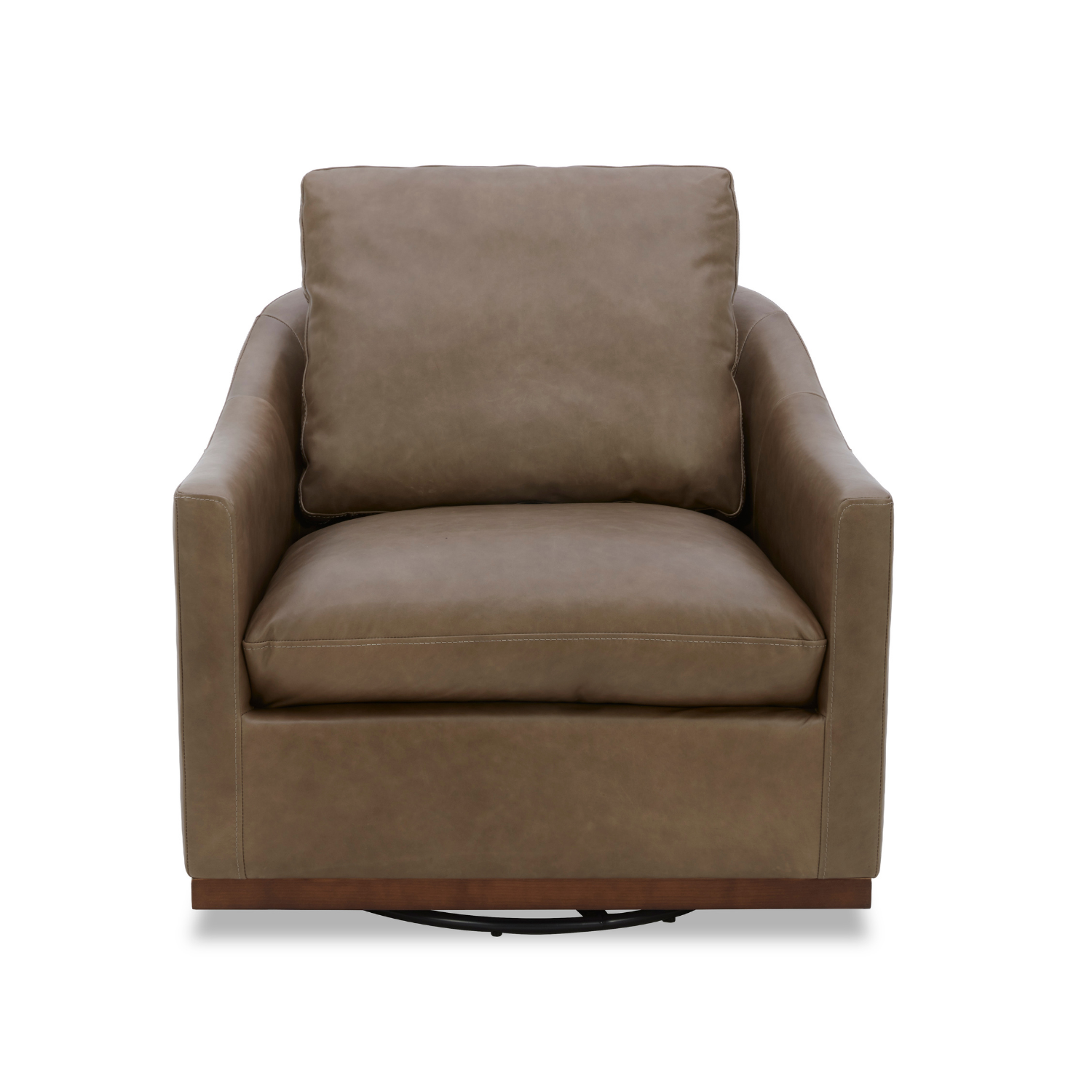 Yorkville Swivel Lounge Chair - Concord Pewter Leather