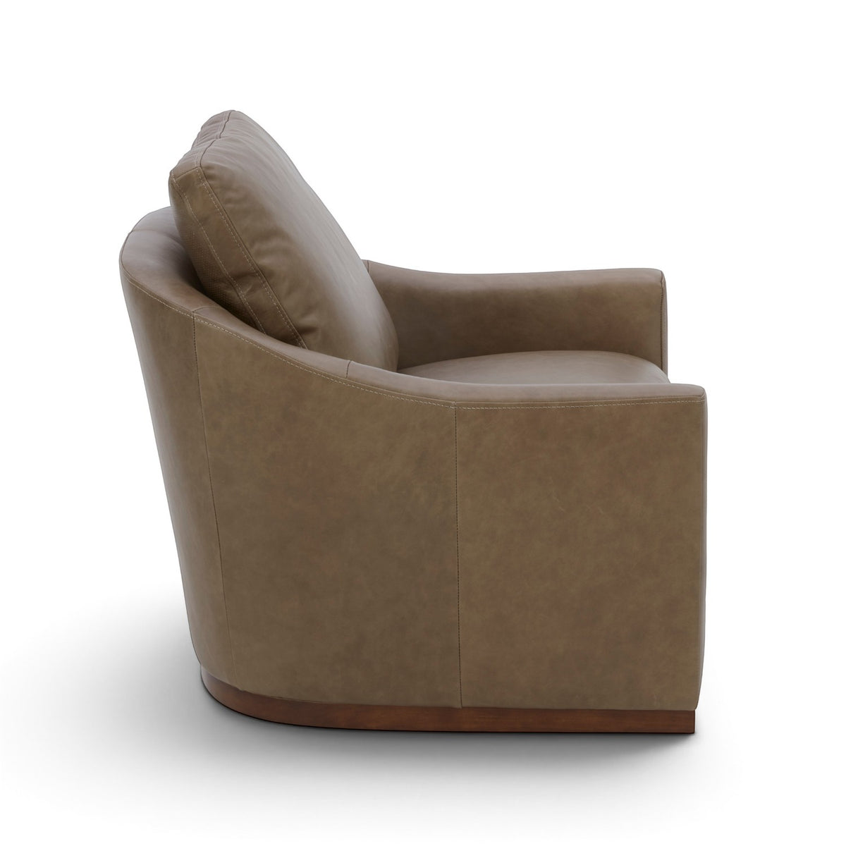 Yorkville Swivel Lounge Chair - Concord Pewter Leather