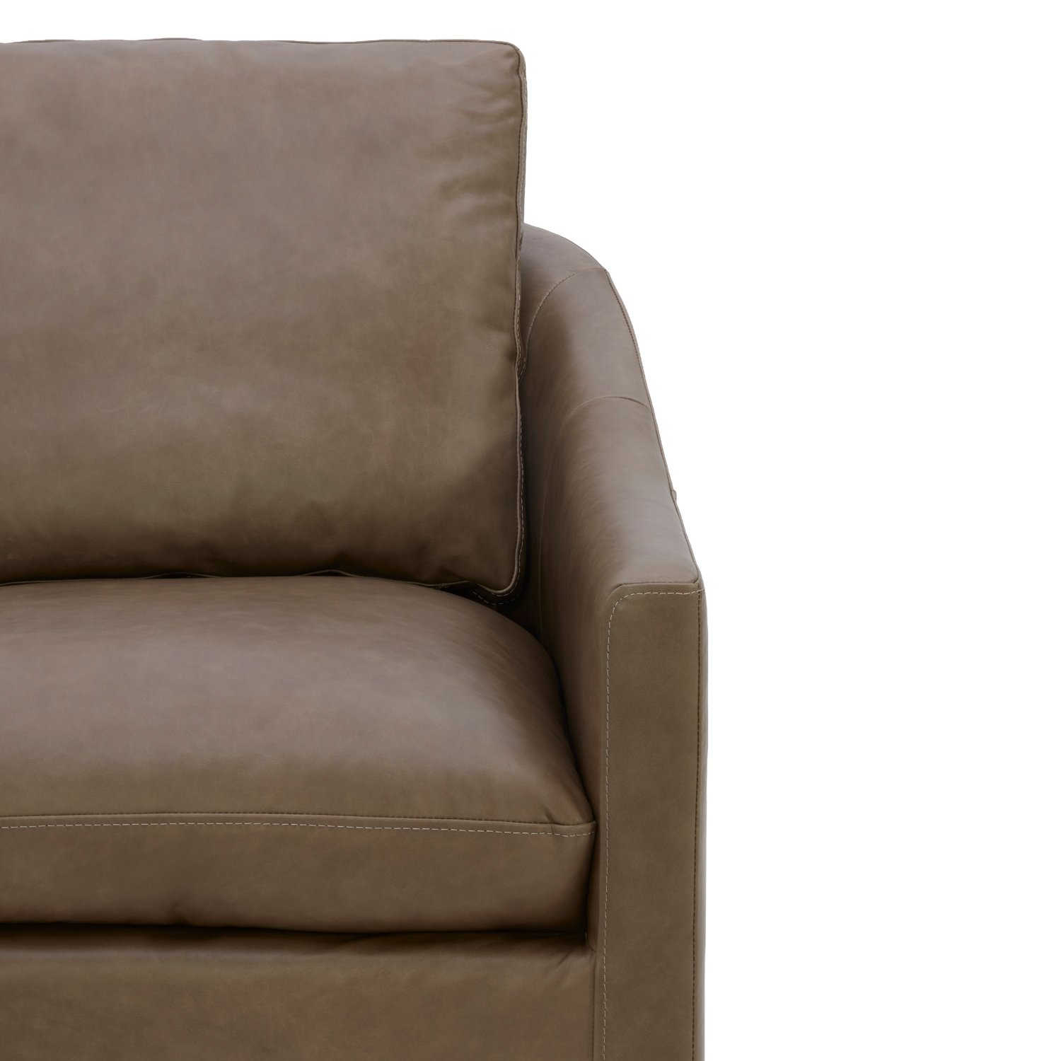Yorkville Swivel Lounge Chair - Concord Pewter Leather