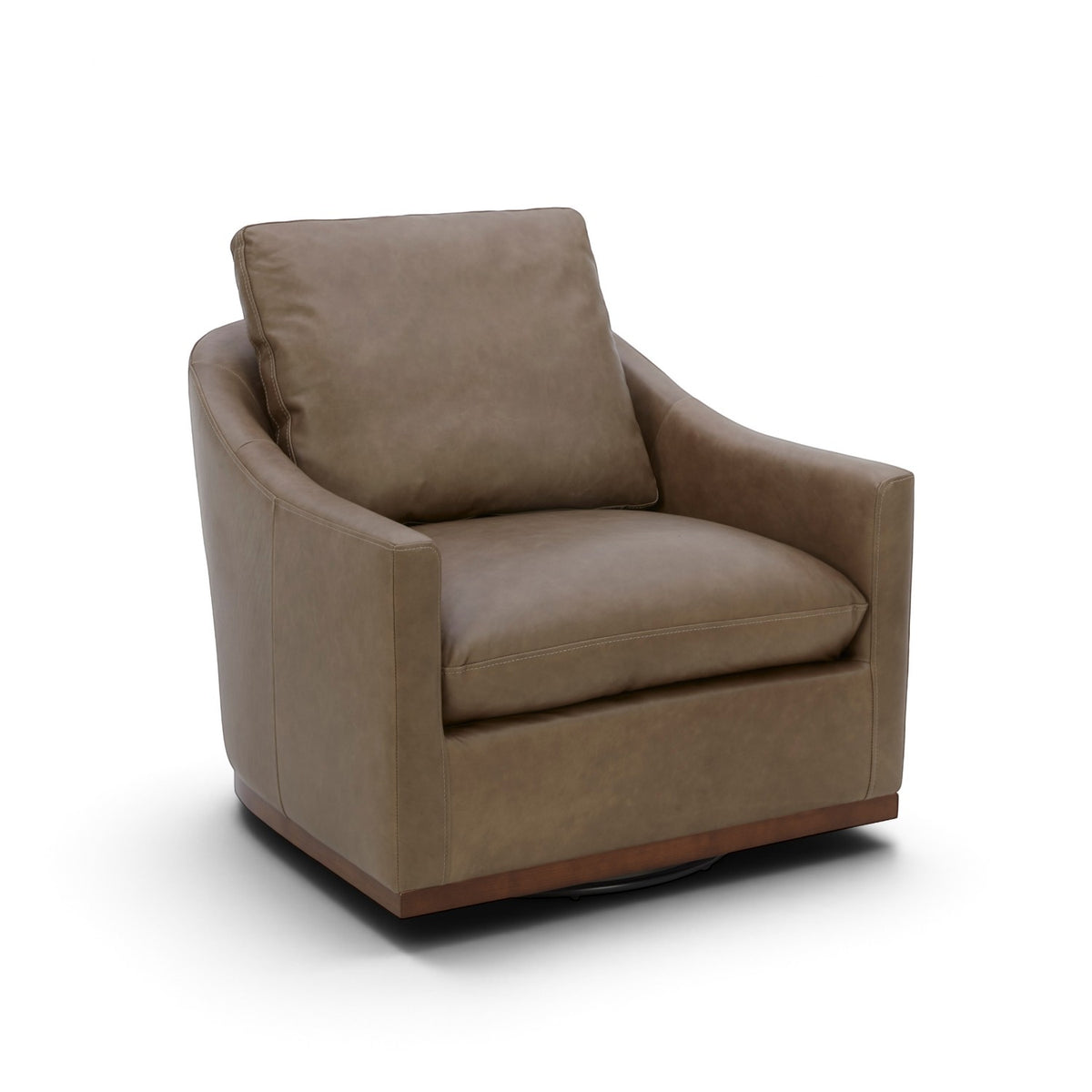 Yorkville Swivel Lounge Chair - Concord Pewter Leather