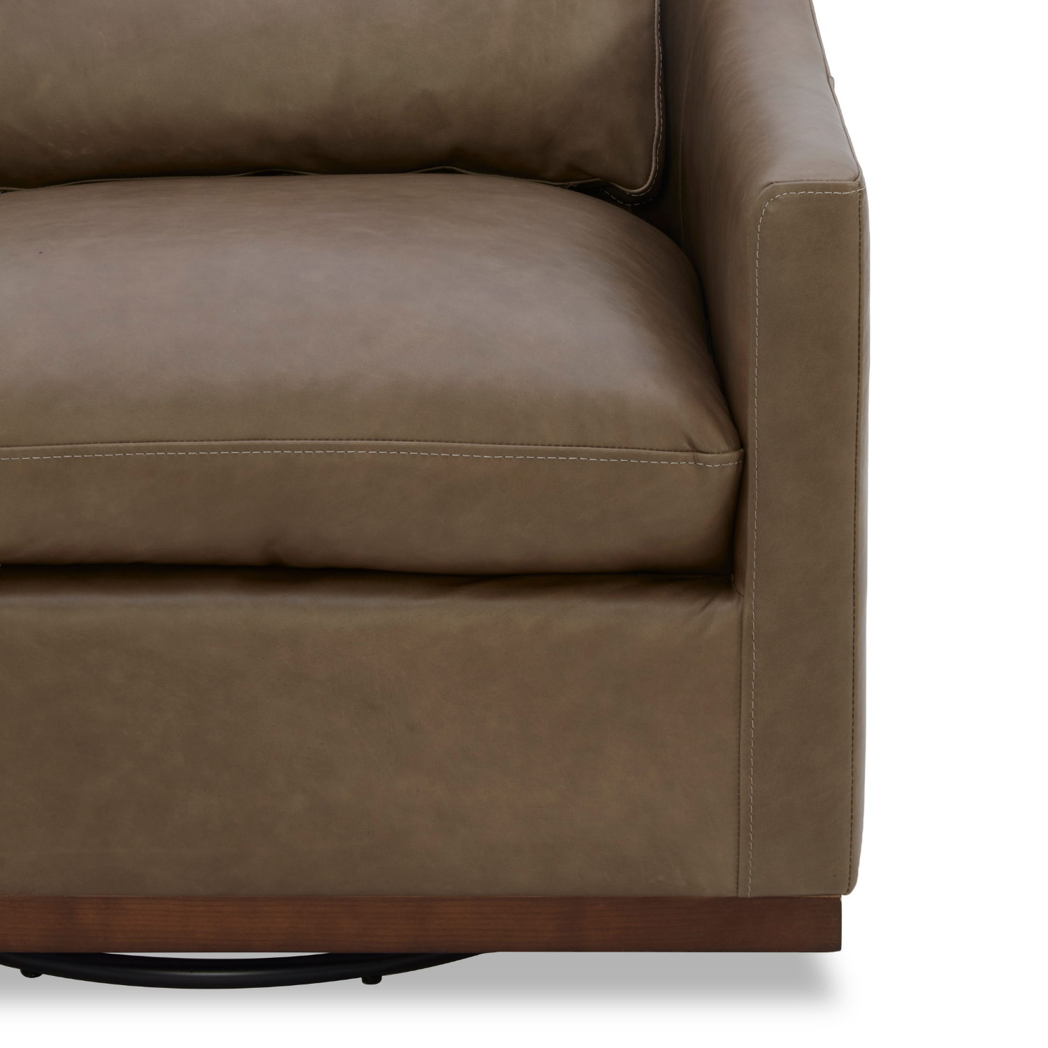 Yorkville Swivel Lounge Chair - Concord Pewter Leather