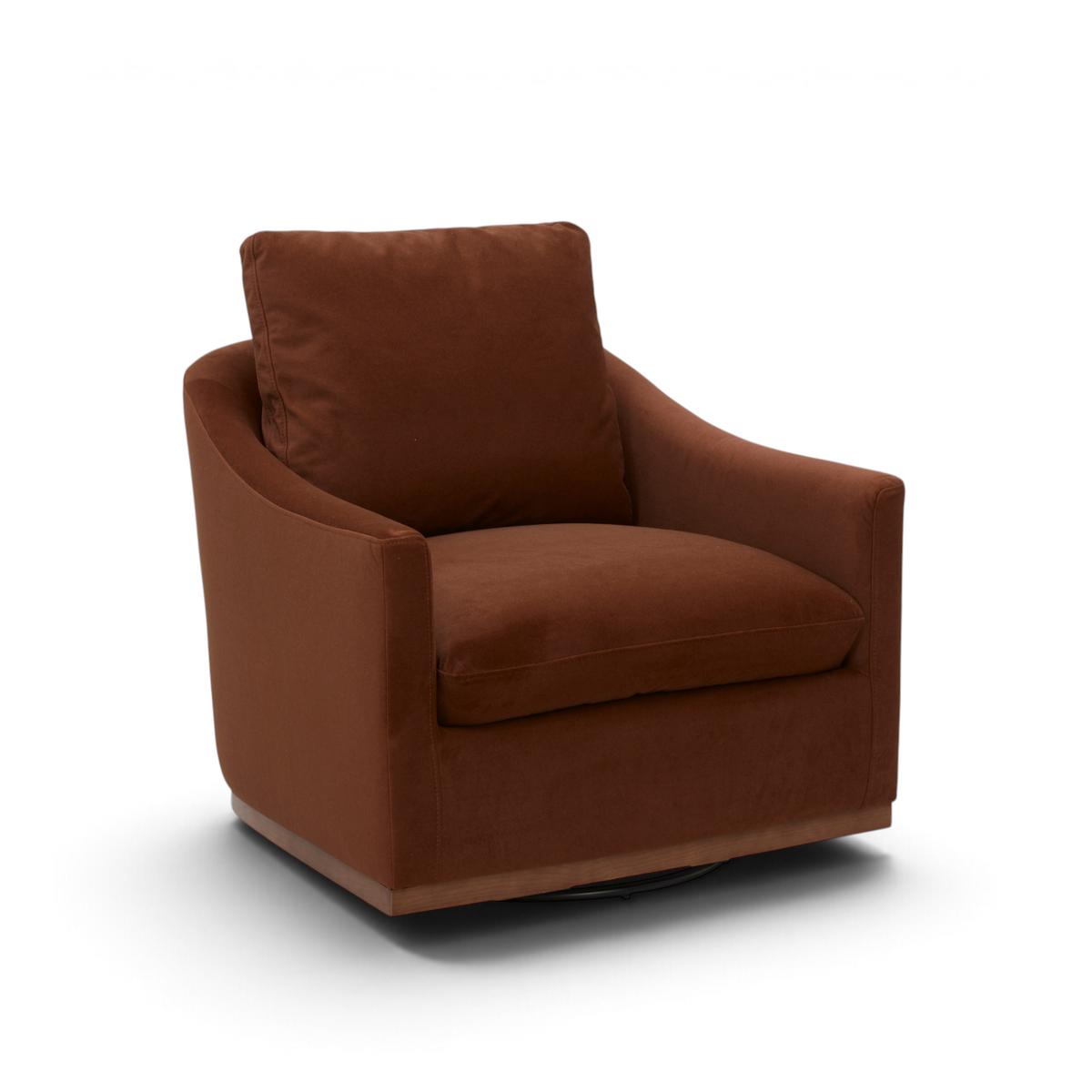 Yorkville Swivel Lounge Chair - Brick Matte Velvet