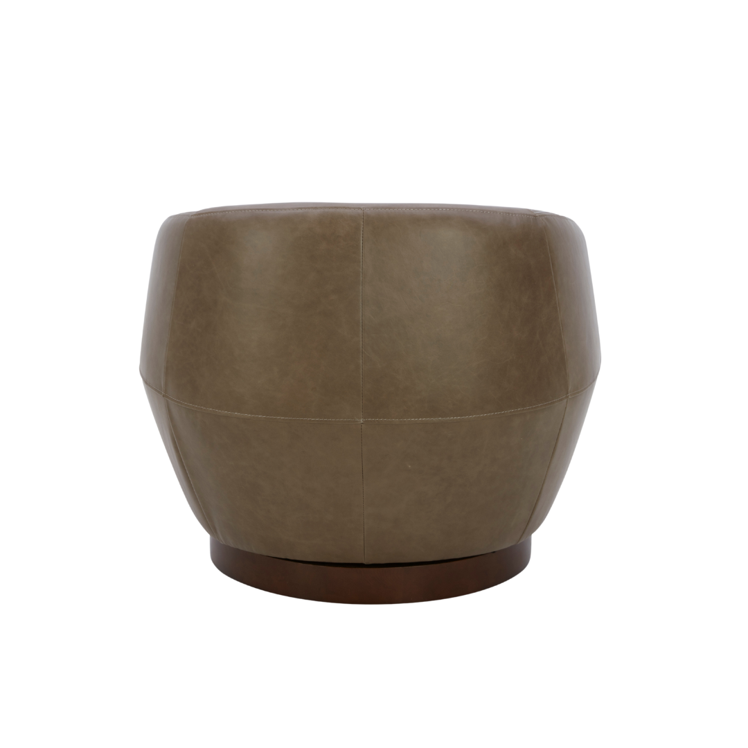 Pod Leather Swivel Lounge Chair - Concord Pewter Leather