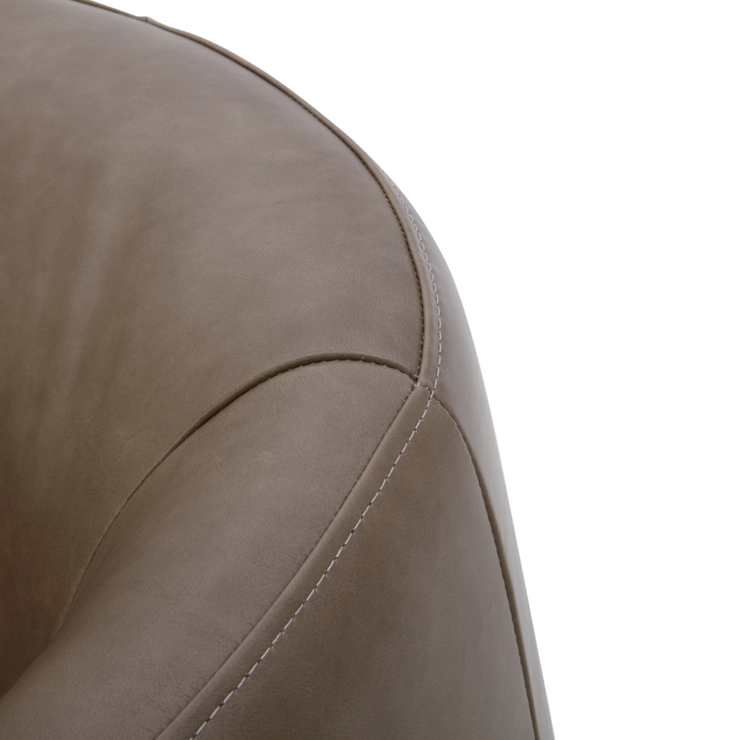 Pod Leather Swivel Lounge Chair - Concord Pewter Leather