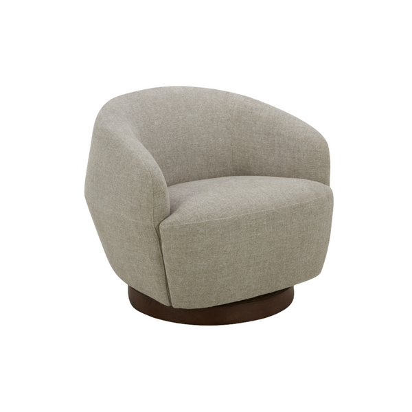 Pod Swivel Lounge Chair - Pebble Sand Chenille
