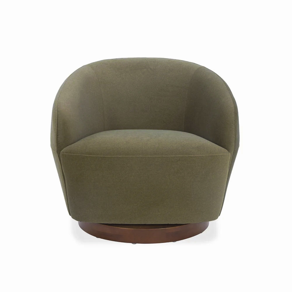 Pod Swivel Lounge Chair - Forest Green Matte Velvet