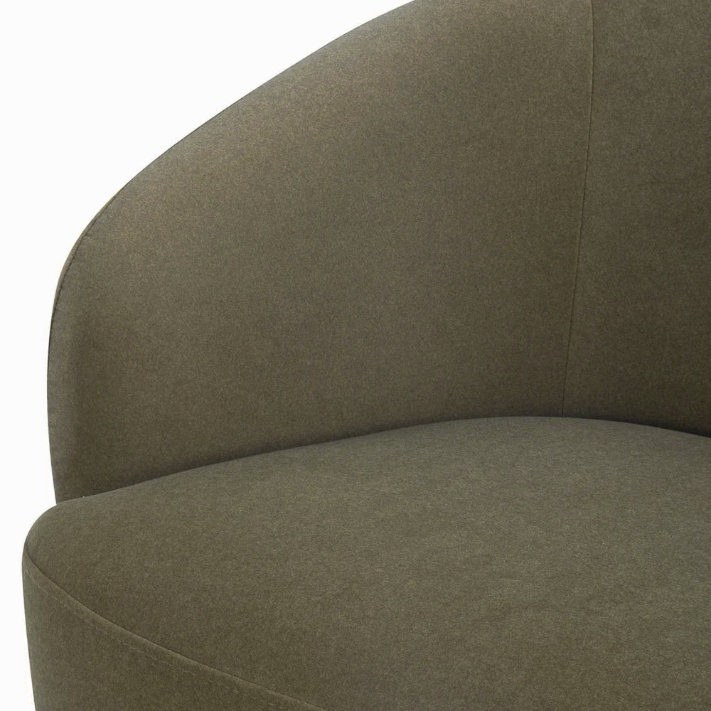 Pod Swivel Lounge Chair - Forest Green Matte Velvet