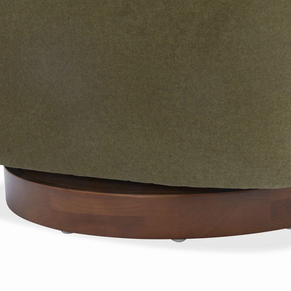Pod Swivel Lounge Chair - Forest Green Matte Velvet