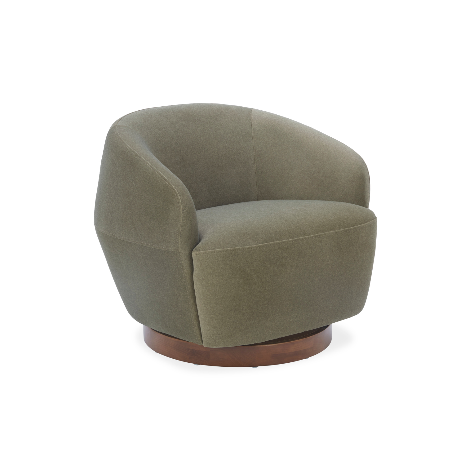 Pod Swivel Lounge Chair - Forest Green Matte Velvet