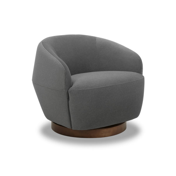 Pod Swivel Lounge Chair - Graphite Matte Velvet