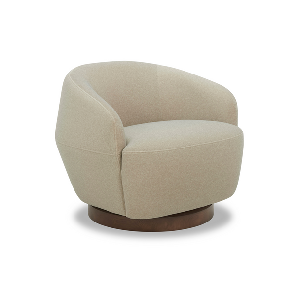 Pod Swivel Lounge Chair - Sand Matte Velvet