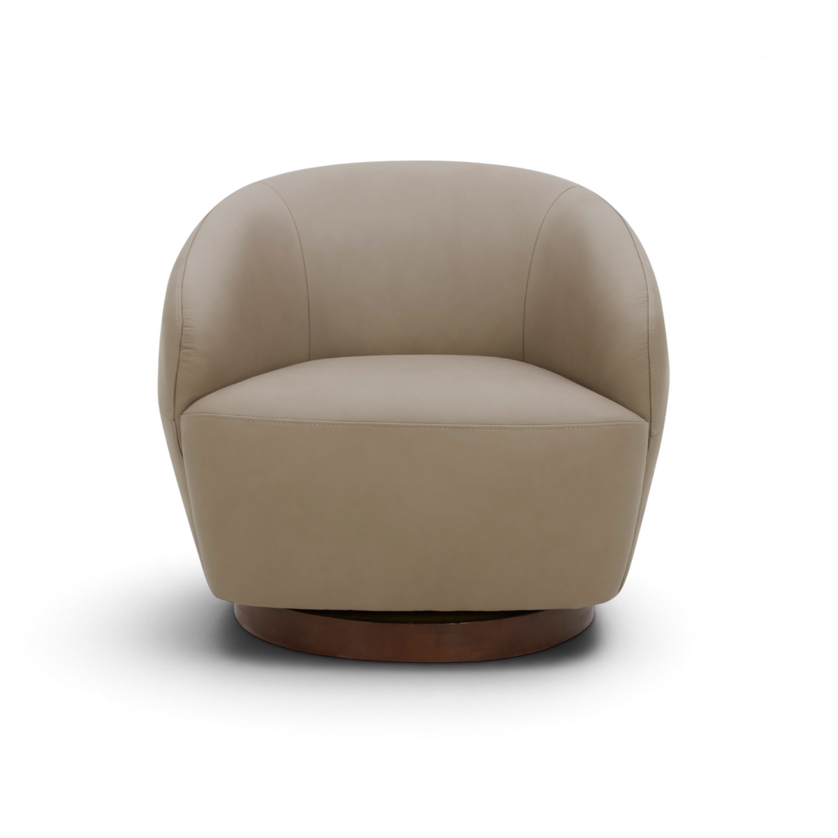 Pod Leather Swivel Lounge Chair - Vernont Stone