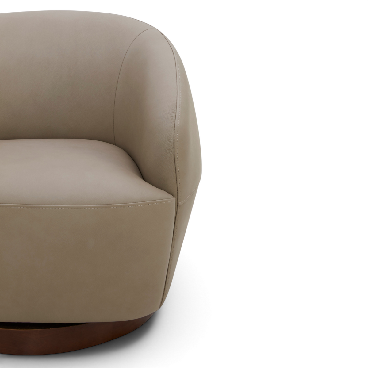 Pod Leather Swivel Lounge Chair - Vernont Stone