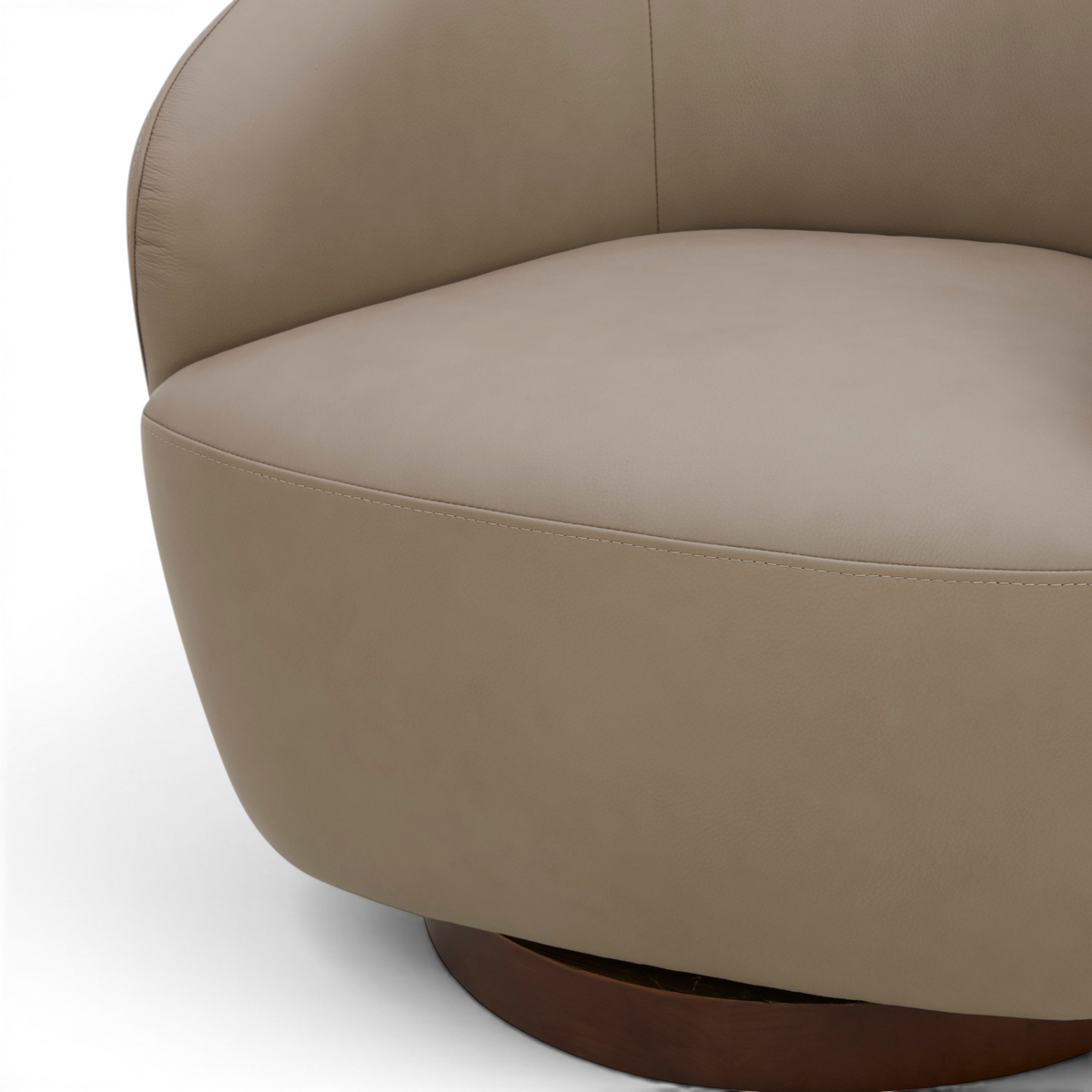 Pod Leather Swivel Lounge Chair - Vernont Stone