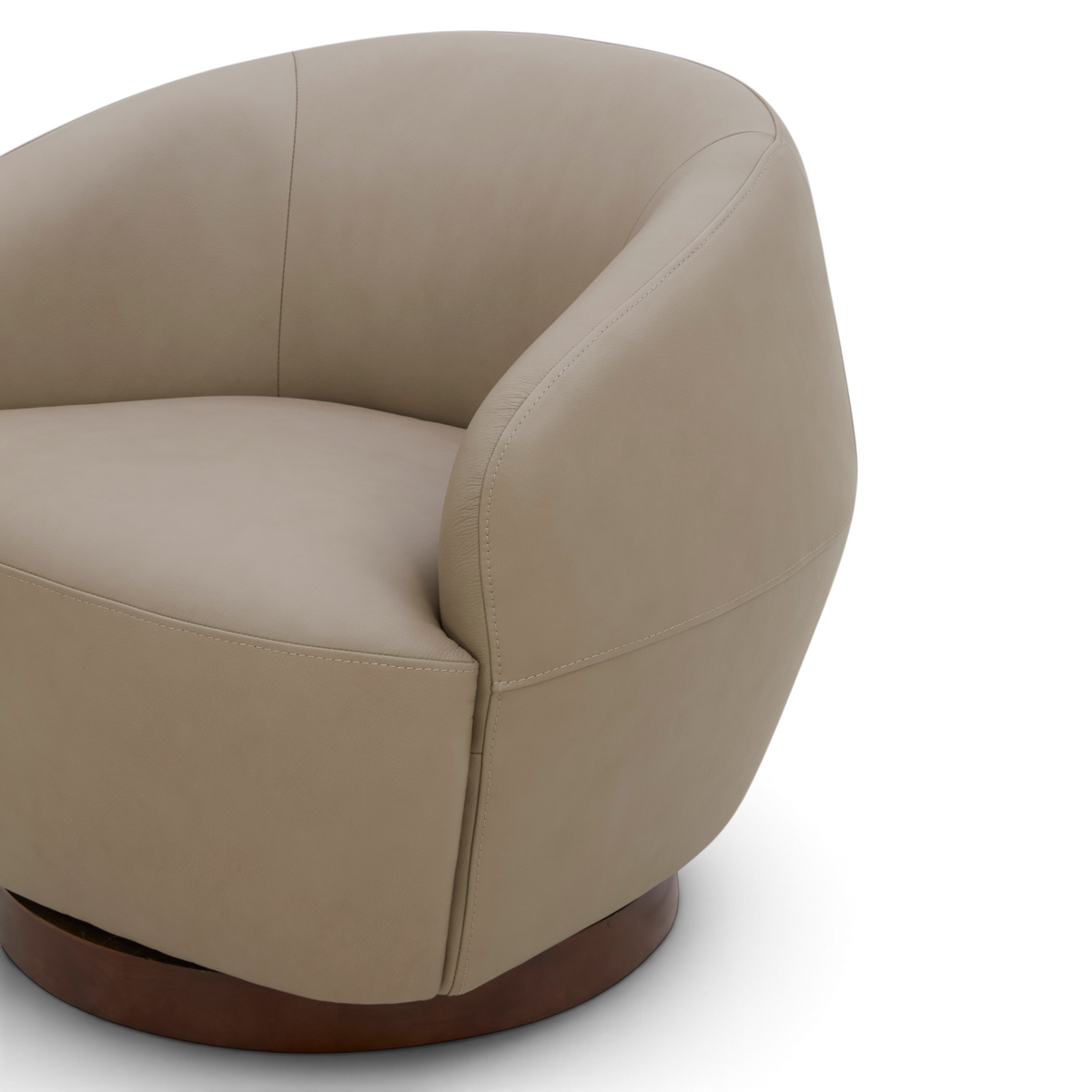 Pod Leather Swivel Lounge Chair - Vernont Stone
