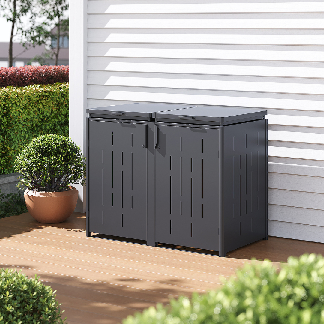 Dryden 1500L Galvanized Steel Outdoor Waste Storage Bin