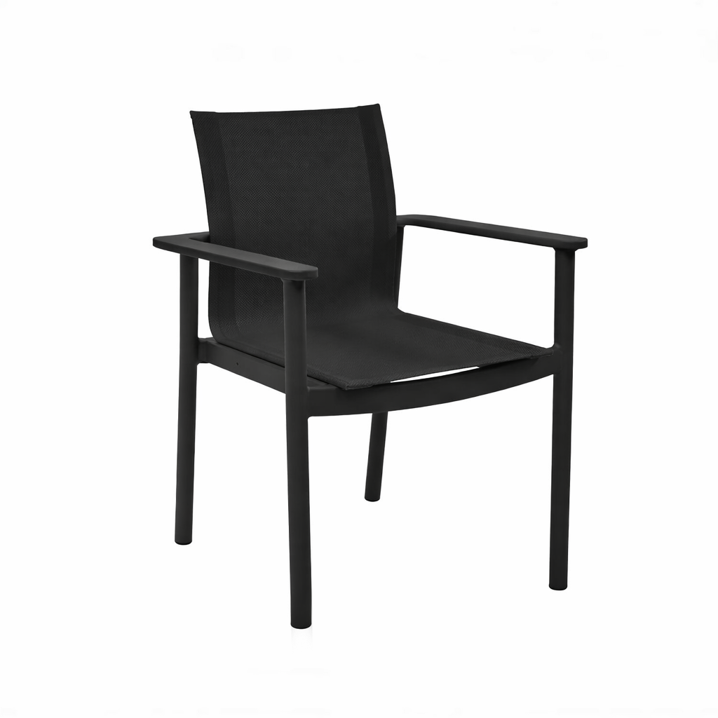 Newport Stackable Dining Arm Chair - Black