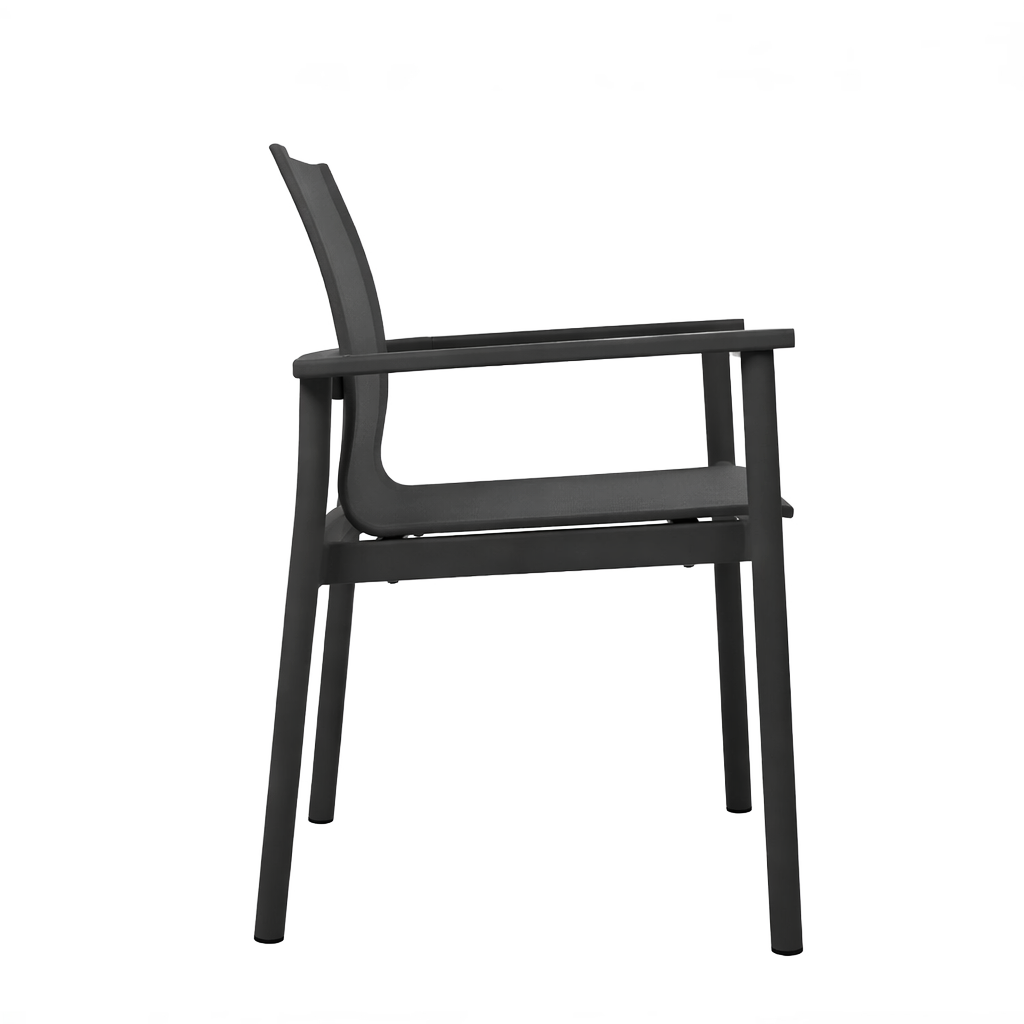 Newport Stackable Dining Arm Chair - Black