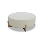 Carmen Fabric Ottoman w/ Light Wood Base