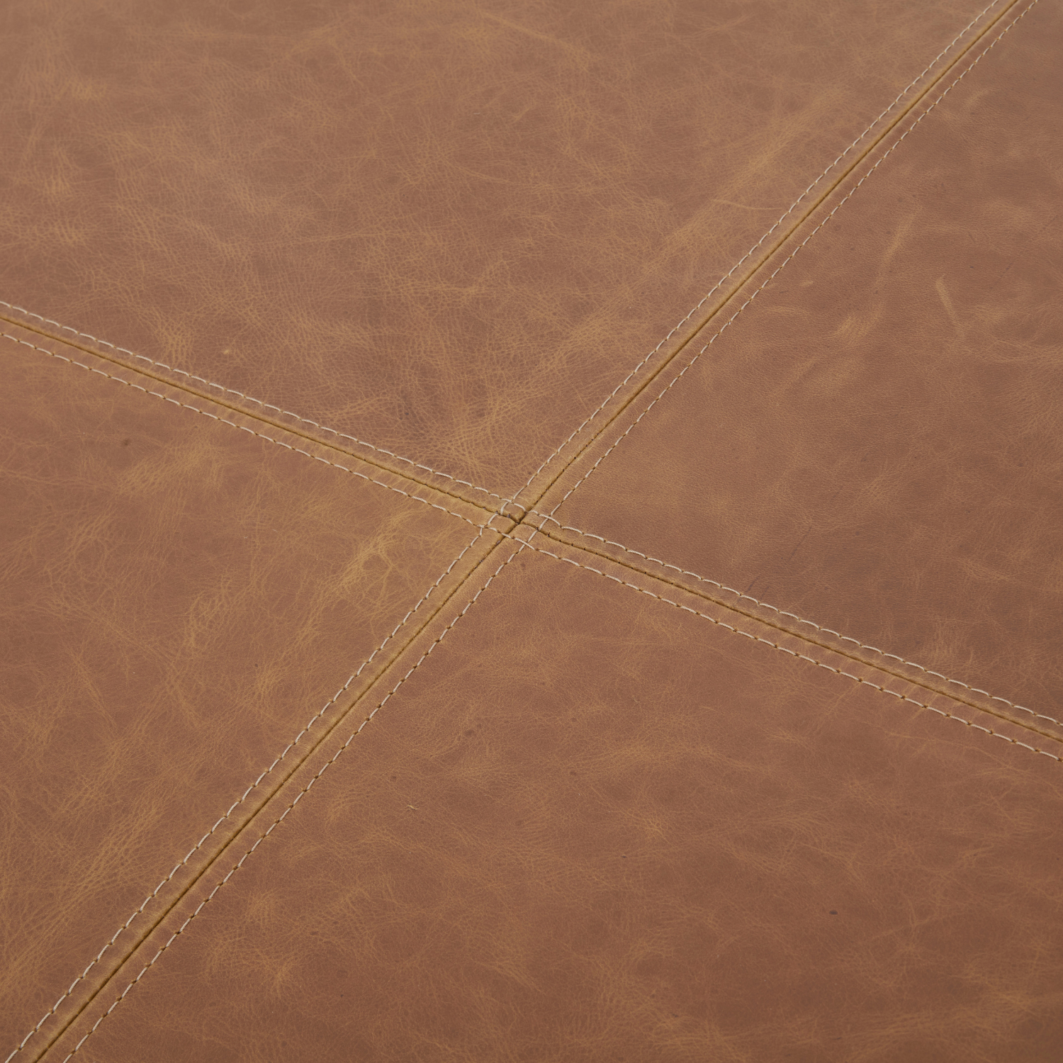 Cameron Ottoman w/ Dark Wood Base - Concord Mink Brown Leather