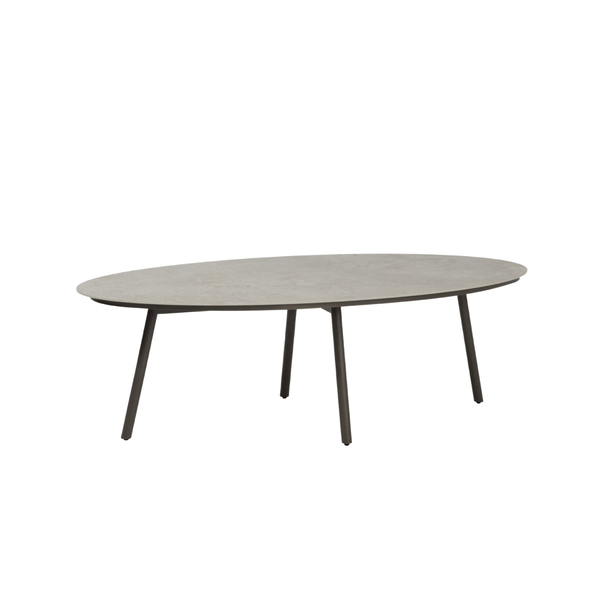 Sandfield Oval Ceramic Chat Table - Charcoal