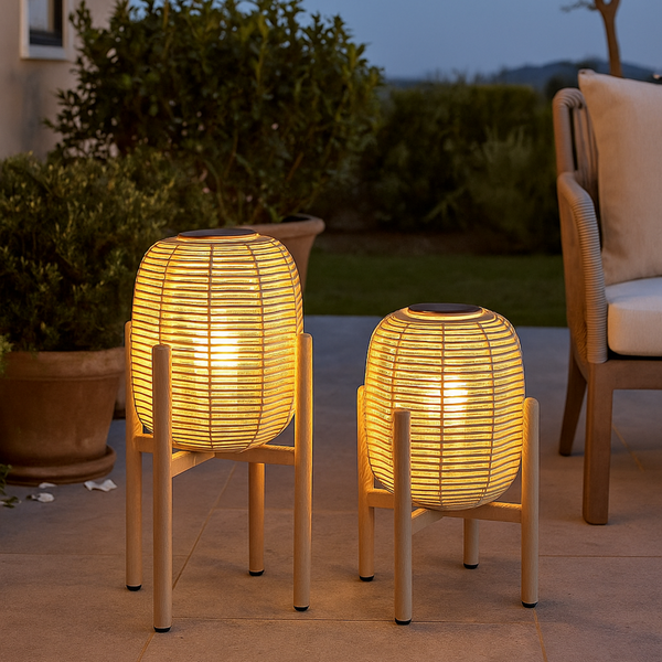 Hudson Solar Lantern - Stone Taupe