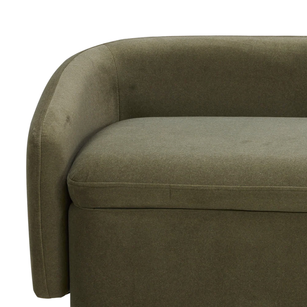 Capri Storage Bench - Forest Green Matte Velvet
