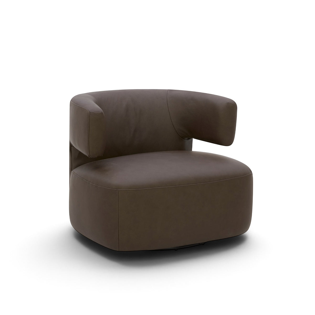Champlain Swivel Lounge Chair - Isla Chocolate Leather