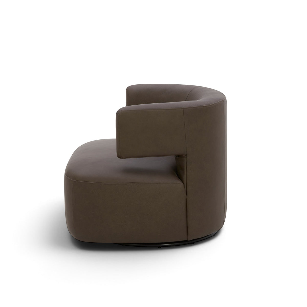Champlain Swivel Lounge Chair - Isla Chocolate Leather