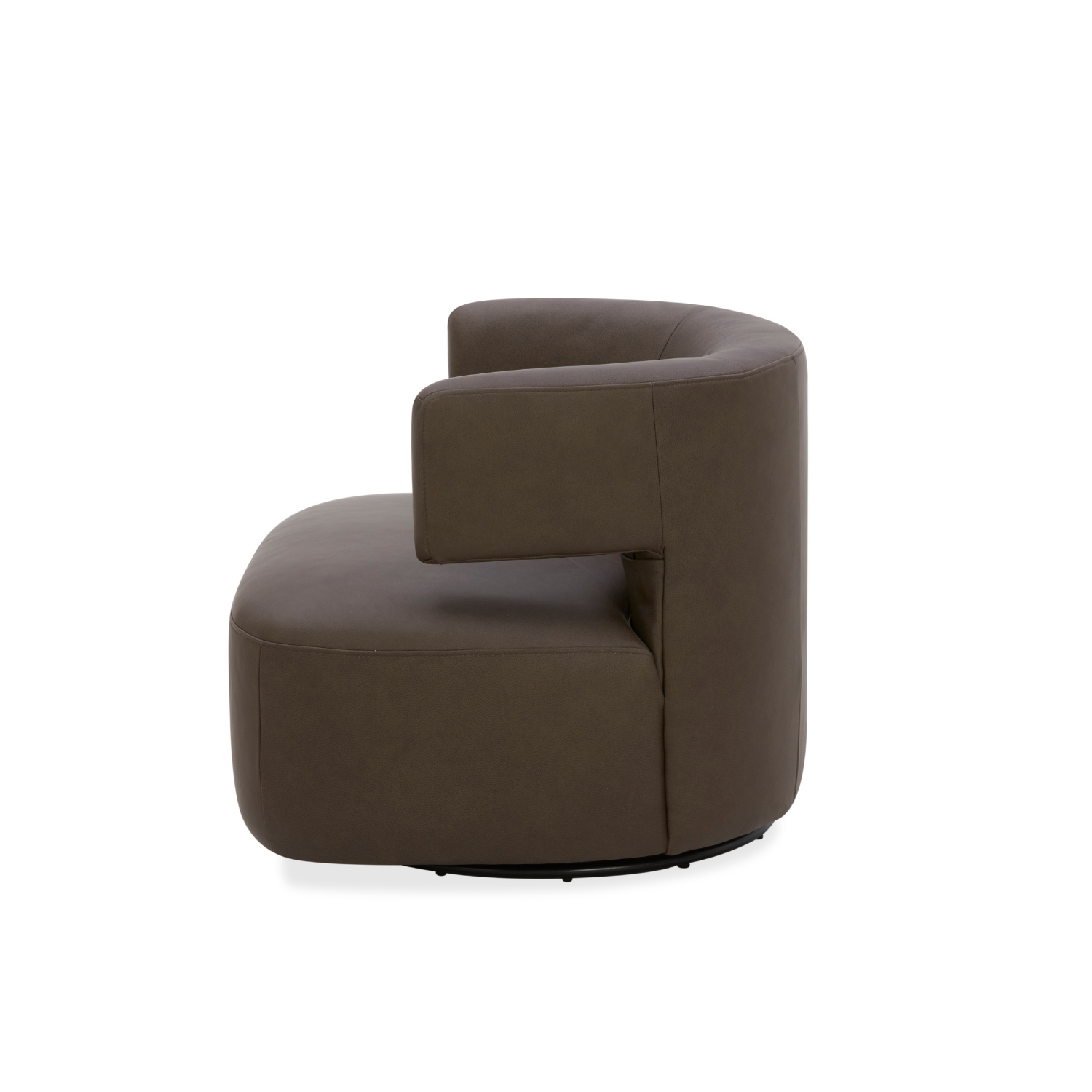 Champlain Swivel Lounge Chair - Isla Chocolate Leather